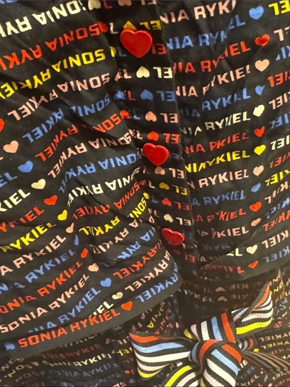 Sonia Rykiel black Multicolor Logo-Stripe Short-Sleeve Jumpsuit